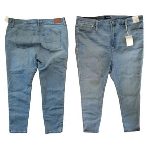 J. Crew 10" high rise toothpick denim jeans with pink piping on sides NWT